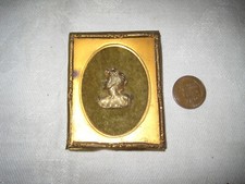 Antique miniature dollhouse Victorian brass cameo portrait picture, 1:12 scale picture