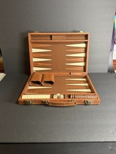 Vintage 1970s Backgammon Set Leather & Velvet Attache Case. EUC picture