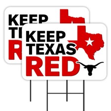Keep Texas Red - Republican - Trump 2 Pack Double-Sided Yard Signs 16