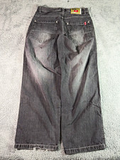 VTG Y2K Southpole Jeans Mens Black Baggy Grunge Red Tab Size 34x30 picture