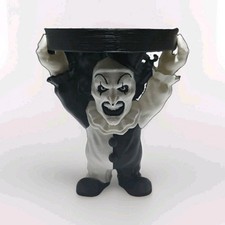 Black & White Clown Figurine with Tray, Plastic 3D Effect Circus Horror Theme picture