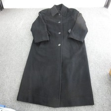 Vintage Neiman Marcus Coat Womens 10 Black Cashmere Long Single Breasted Lined picture