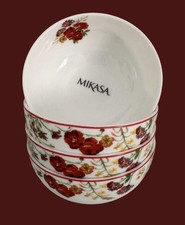 New Mikasa Wildflower Garden Red Set 4 Fruit Dessert Sauce Bowls 4,5