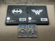 2025 Batman /  Wonder Woman DC Comics 1 oz Silver Medal Set PCGS MS70 FS GEM OGP picture
