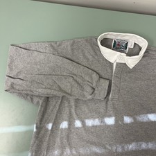 Vintage Columbiaknit Thatcher & Cross Rugby Shirt Large Made USA Grey picture