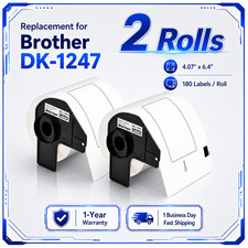 2Rolls Replace for Brother DK-1247 QL-1100 QL-1110NWB 4.07