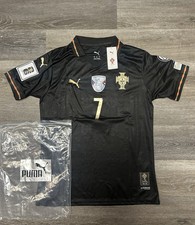 Cristiano Ronaldo #7 Portugal Nations League Winner Black/Gold Jersey Size M picture
