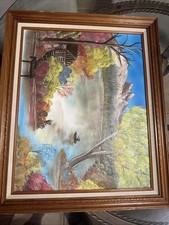 Charles Mitchell  Painting Oil on Board Beautiful Landscape 1986 picture