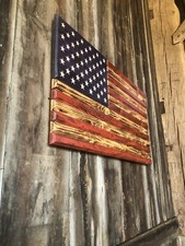 RUSTIC WOODEN AMERICAN FLAG picture