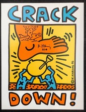 Keith Haring 1986 Crack Down Benefit Poster Hand Signed Original Vintage picture