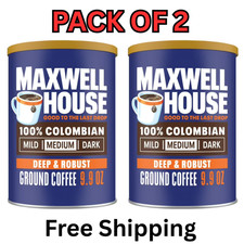 (2pack) Maxwell House 100% Colombian Ground Coffee, 9.9 oz Canister picture