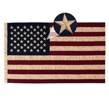 AMZFLAG Cotton Vintage American Flag 3x5 ft for Outside, Tea-Stained American... picture