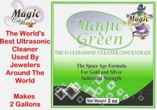 Magic Green Ultrasonic Jewelry Cleaner Solution Concentrate Soak Makes 2 Gallons picture