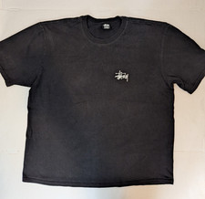 Stussy Basic Logo T-Shirt Mens Extra Large XL Black Graphic Tee Streetwear picture