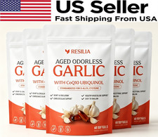 1-5x Resilia Garlic Extract 600mg Softgels 60 Count Odorless Aged Garlic Extra picture