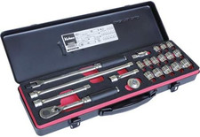 KOKEN 3286Z 3/8 9.5mm Z-EAL Socket Wrench Set 21 pieces W/Metal Case picture