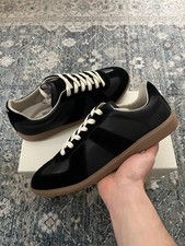 Maison Margiela Replica Leather Low Top Lace-Up Sneakers Black EU 46 S57WS0236 picture