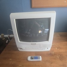 Panasonic 13” CRT TV/VCR/FM VHS Combo Retro Gaming TV PV-C1350W W/ Remote picture