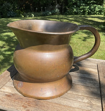 Large Vintage French Copper Farmhouse Jug Pitcher Kitchen shabby Rustic Nouveau picture