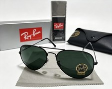 RAY-BAN RB3026, aviator sunglasses , Black Frame/Large 62mm Green Lens picture