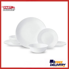 Corelle Winter Frost White 12 Piece Dinnerware Set Service for 4 Plates picture