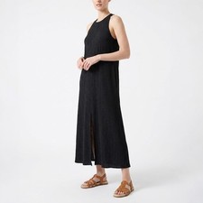 NWT Eileen Fisher Woven Plissé Round Neck Dress, 2 Colors, Size PP-3X picture
