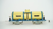 MTH Standard Gauge Tinplate 4010 Tank Car Cream & Blue Item 10-2207 New C1-2 picture
