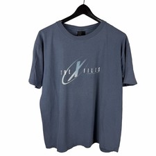 Vintage 90s The X Files Fight The Future TV Show Promo Blue Shirt Size L picture
