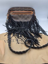 Louis Vuitton Trousse Mono Black Fringe Vintage Boho Crossbody (EUC)COA✨️🖤✨️ picture