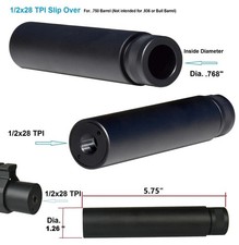 1/2X28 TPI For .22LR .223 5.7X28 Slip Over Barrel Cover Solid Aluminum Tube picture