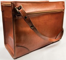 Vintage Hartmann Luggage Leather Travel Shoulder Bag 17x13x7 Cognac Brown picture
