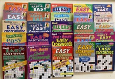 Lot of 10 Dell Penny Press ALL EASY Crossword Puzzle Books Unsorted picture