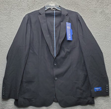 Stafford Haggar Smart Wash Tailored Highland Blazer Mens L 44/46 Black HJ70302L picture