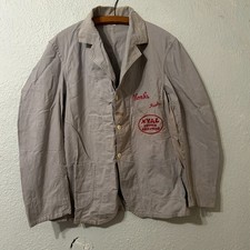 Vtg 40s Kuttnauer Detroit Men 42 Workwear Chore Jacket Chain Stitched Distressed picture