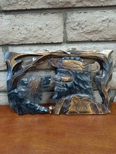 Folk Crafts Crafts Wooden Wall Hanging Japan Hokkaido Ainu  picture