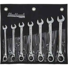 7pc Blackhawk By Proto Reverse Gear Ratcheting Wrench Set 12-PT Metric BW-1407MS picture