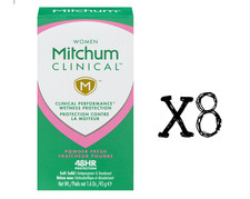Mitchum Women Clinical Powder Fresh Soft Solid Antiperspirant Deodorant 1.6oz x8 picture