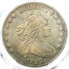 1799 Draped Bust Silver Dollar $1 Rare Coin - Certified PCGS XF Detail (EF) picture