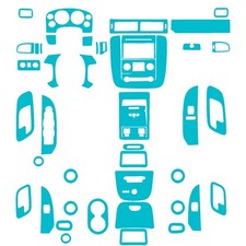 68Pcs Gloss Cyan Full Interior Trim Kits For Silverado/Tahoe/Sierra 2007-2013 picture