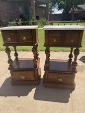 Vintage Pulaski Rolling Apothecary Style Bedside Tables picture