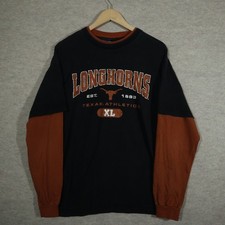 Vintage Texas Longhorns Champs Sports Shirt Mens Medium Black Orange Y2K Skater picture