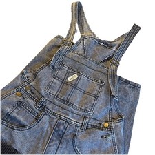 VINTGE 80’s GUESS George Marciano Overalls Distressed Gray Denim & Corduroy Sz 3 picture