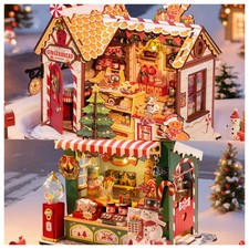 Rolife Wooden Christmas Miniature DollHouse 3D Puzzle Mini House LED Xmas Gifts picture