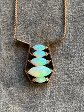 Gold and Australian  opal necklace 15