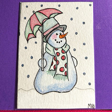 Aceo artcard original Getting ready for cooler weather picture