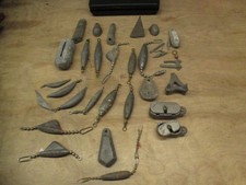 Vintage Fishing Sinker Weights Large Rare Old Unique Sinkers 10+ Lb Lot F picture