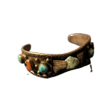 Vintage NAVAJO Signed L-R Jake STERLING 925 Cuff/Bracelet TURQUOISE BANGLE Nice picture