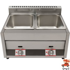 Commercial Propane Deep Fryer Countertop 12L Gas Fryer 2 Wells Stainless Steel~ picture