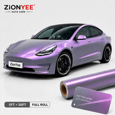 5FTx50FT PET Chameleon Candy Gray Purple Vinyl Wrap US Stock Gloss Car Wrap picture
