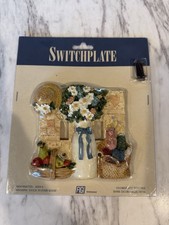Vintage Figi Double Switchplate Handpainted 1997 Simple Pleasures Floral Bouquet picture